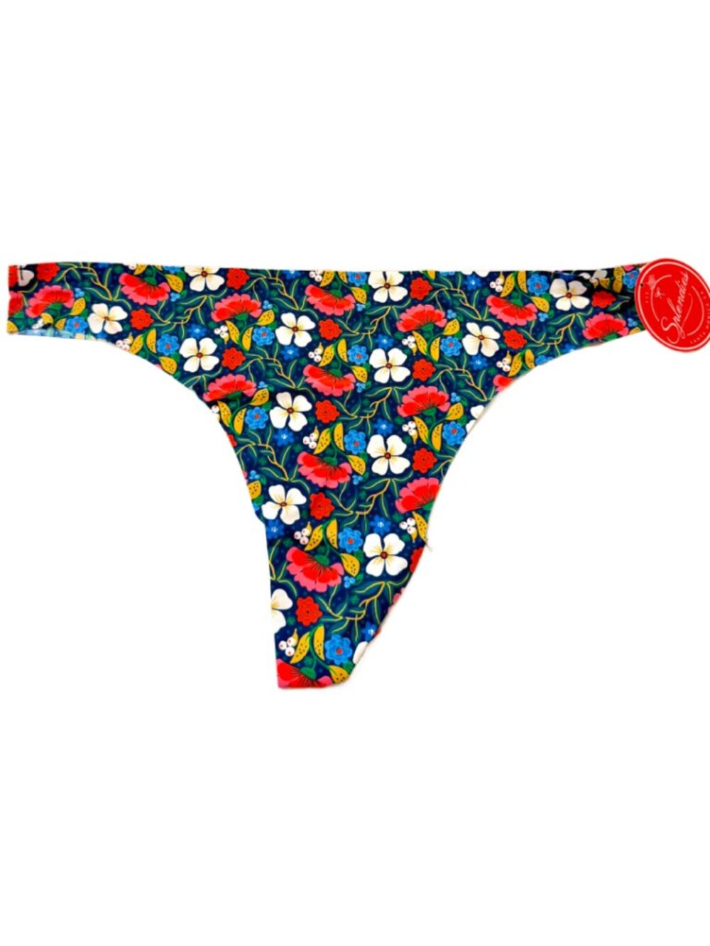 Splendies No-Show MAEVE THONG Floral Panties Laser Cut NWT